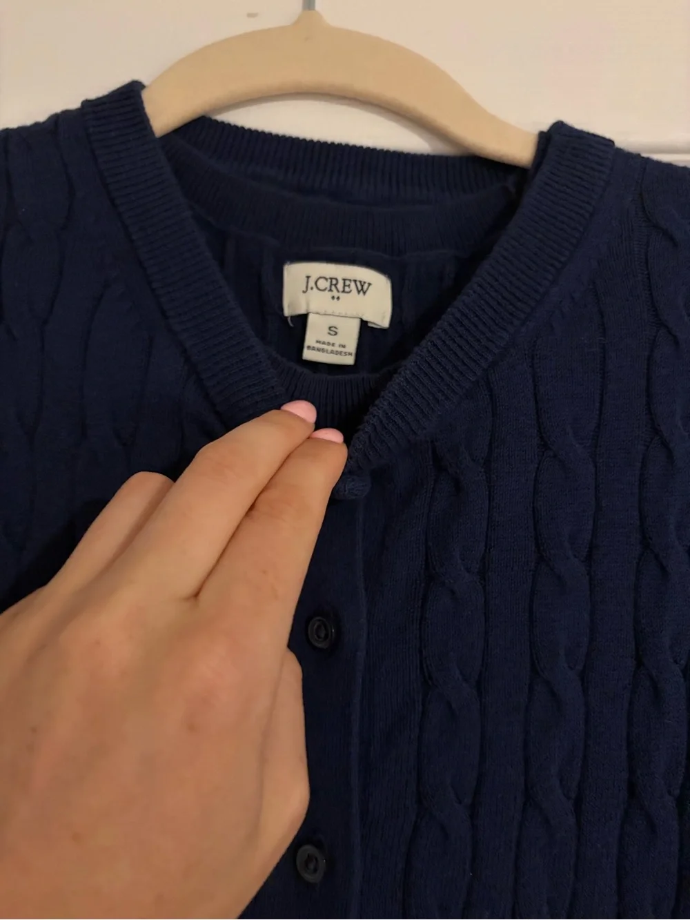 J. Crew Navy Cable-Knit Button Cardigan Sweater and Shell